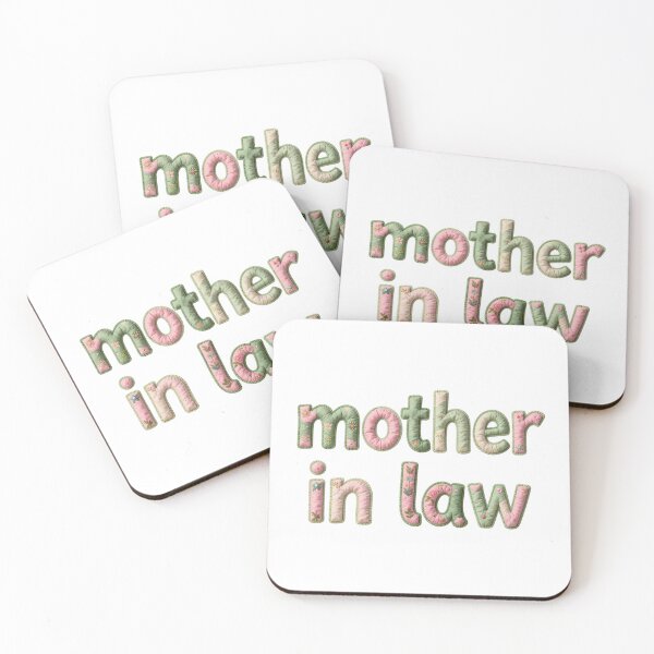 Item preview, MOTHER IN LAW - IN PRETTY PINK & GREEN FAUX LETTERING designed and sold by AlexOBrienArt.