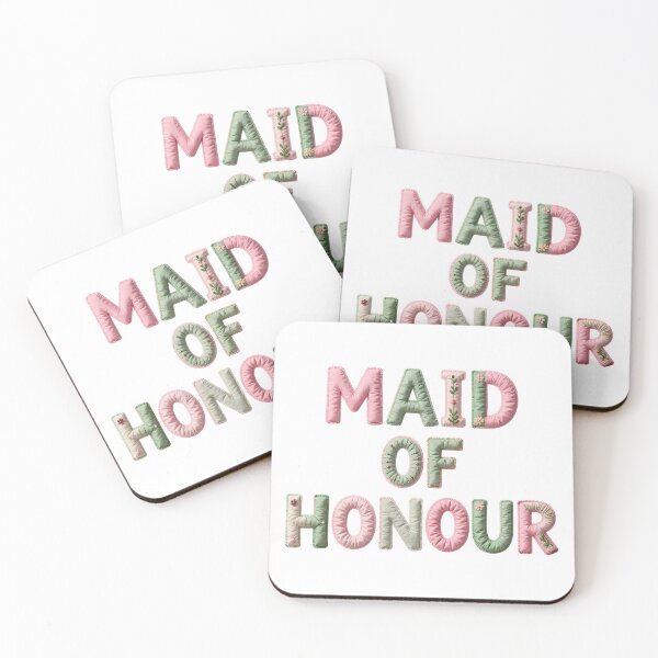 Item preview, MAID OF HONOUR - IN PRETTY FAUX LETTERING designed and sold by AlexOBrienArt.