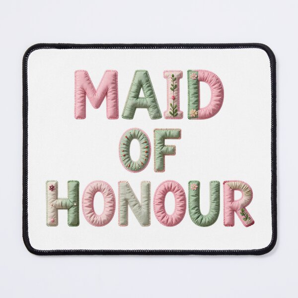 Item preview, MAID OF HONOUR - IN PRETTY FAUX LETTERING designed and sold by AlexOBrienArt.