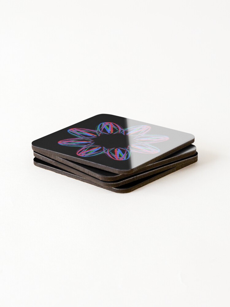 Thumbnail 4 of 5, Coasters (Set of 4), Multicolored mandala designed and sold by RomeoAzahar.