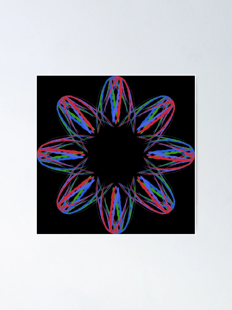 Thumbnail 1 of 3, Poster, Multicolored mandala designed and sold by Meo Design.