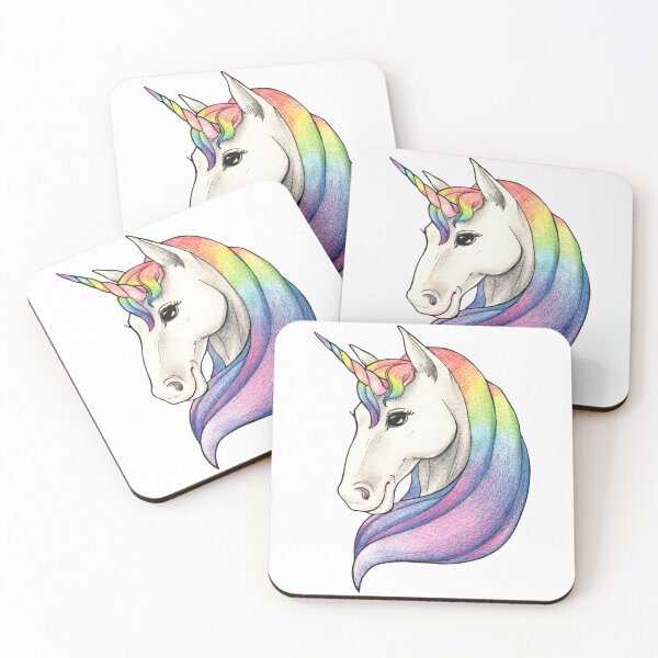 Item preview, Year of the Horse Unicorn — Rainbow Fantasy Chinese Zodiac Portrait designed and sold by BlackLineLab.