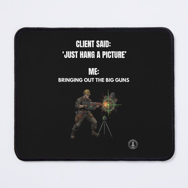Item preview, Funny Handyman Picture Hanging Joke - Big Guns Needed designed and sold by The Handyman's Lab.