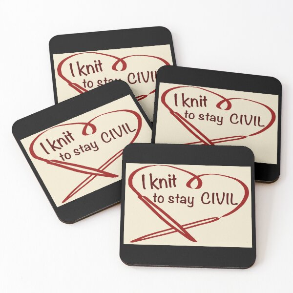 Item preview, I Knit to Stay Civil – Sassy Knitting Quote designed and sold by ArtyWares.