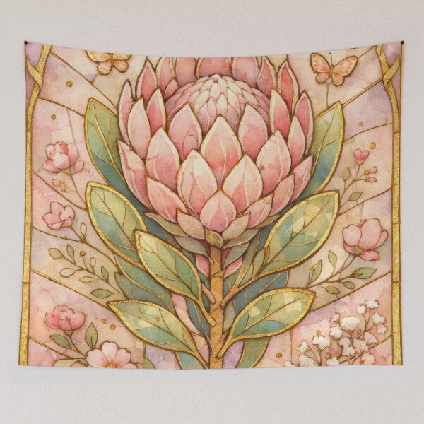 Aperçu de l'œuvre Fleur de protéa style attrape-soleil rose romantique créée et vendue par scicilysimonee.