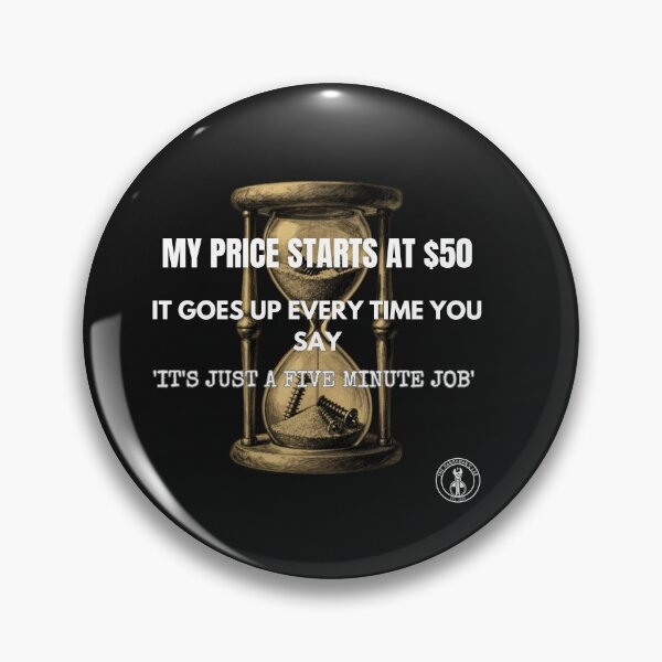 Item preview, Funny Sarcastic Handyman Quote - Five Minute Job Price designed and sold by The Handyman's Lab.