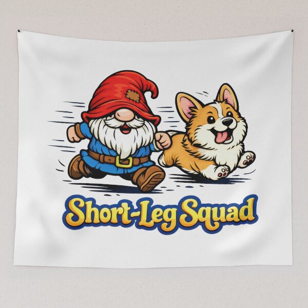 Item preview, Short-Leg Squad: Gnome and Corgi Race Illustration designed and sold by Moriarty's Digital Visions.