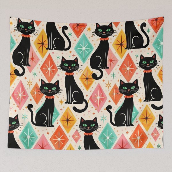 Item preview, Mid Century Cat Pattern designed and sold by VFWChuck.