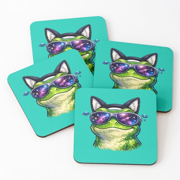 Item preview, Cosmic frog with futuristic glasses designed and sold by FroggyOnly.
