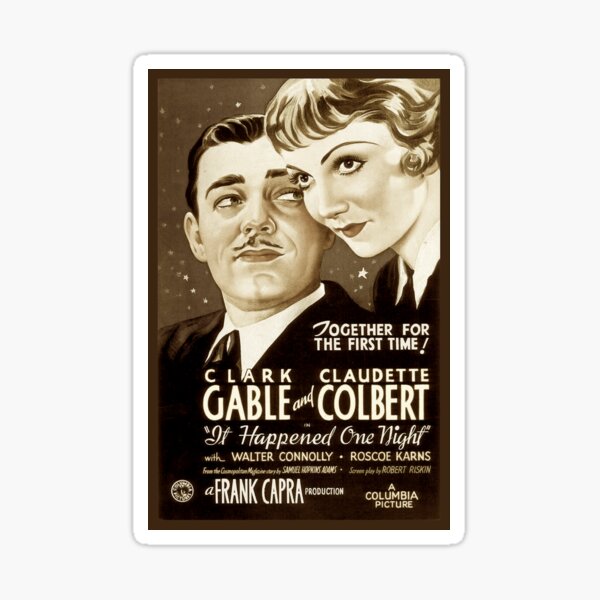It Happened One Night (Sepia) Sticker