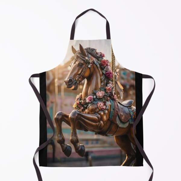 Item preview, Vintage Carousel Horse – Floral Brown Nostalgia designed and sold by EmeraldeaArt.