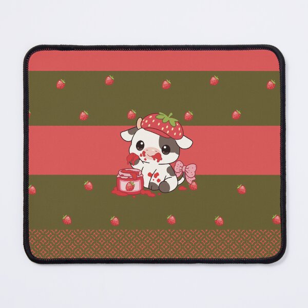 Item preview, Strawberry Kawaii Cow Eating Jam designed and sold by CowlyCryptik.