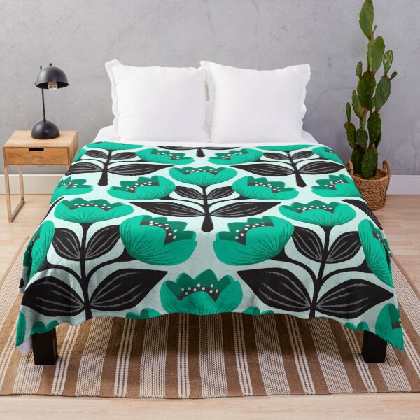 Item preview, Bright and bold tulips in teal designed and sold by Jennifer Ladd.