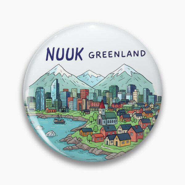 Item preview, Copy of Nuuk Greenland Cute And Colorful Landscape With Flag designed and sold by HowToCanadian.