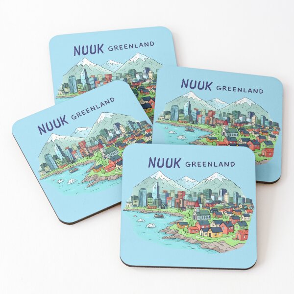 Item preview, Copy of Nuuk Greenland Cute And Colorful Landscape With Flag designed and sold by HowToCanadian.