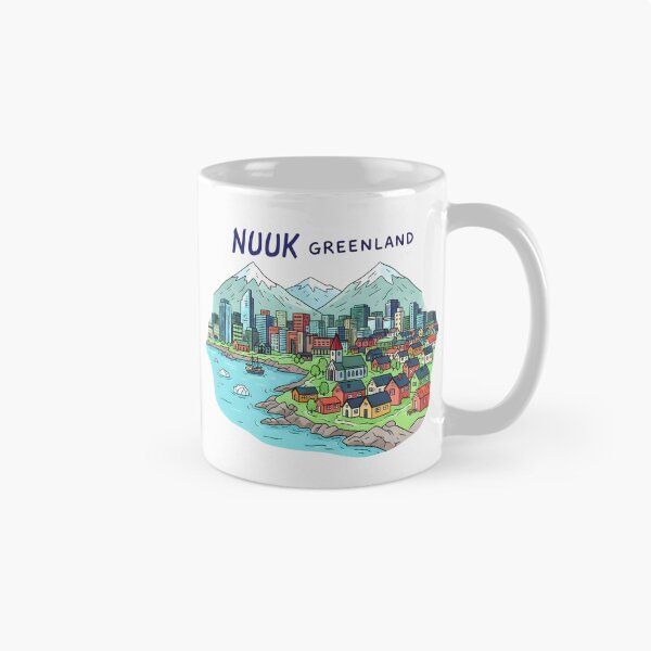 Item preview, Copy of Nuuk Greenland Cute And Colorful Landscape With Flag designed and sold by HowToCanadian.