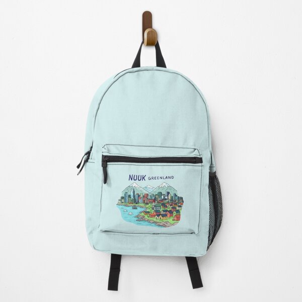 Item preview, Copy of Nuuk Greenland Cute And Colorful Landscape With Flag designed and sold by HowToCanadian.