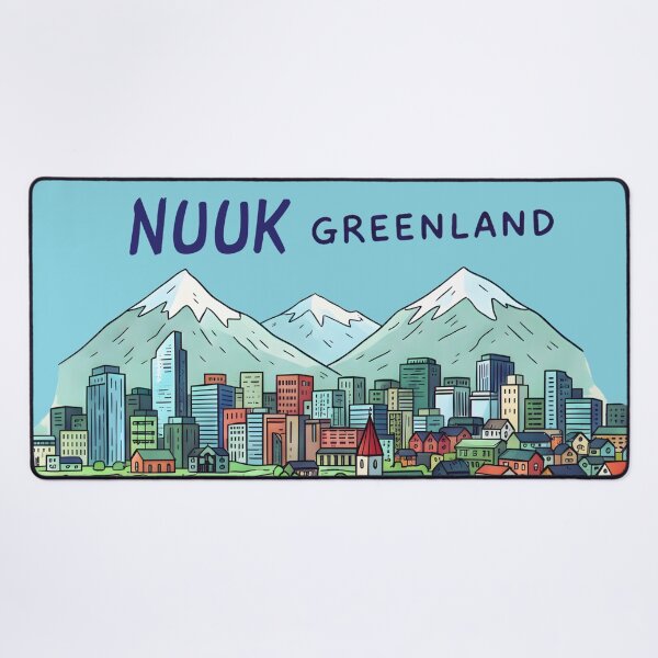 Item preview, Copy of Nuuk Greenland Cute And Colorful Landscape With Flag designed and sold by HowToCanadian.