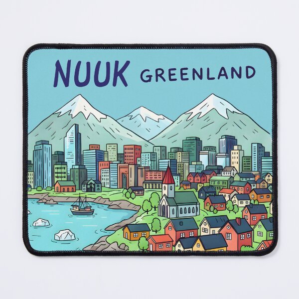 Item preview, Copy of Nuuk Greenland Cute And Colorful Landscape With Flag designed and sold by HowToCanadian.