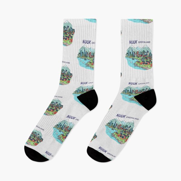 Item preview, Copy of Nuuk Greenland Cute And Colorful Landscape With Flag designed and sold by HowToCanadian.