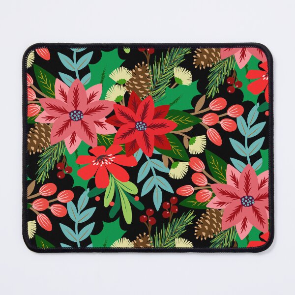 Item preview, Christmas poinsettia floral pattern designed and sold by Jennifer Ladd.