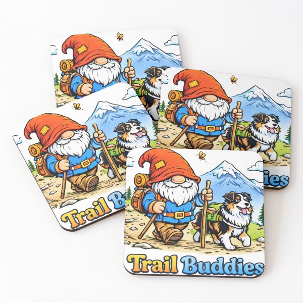 Item preview, Trail Buddies: Gnome Hiking with Aussie Dog in the Mountains designed and sold by Moriarty's Digital Visions.