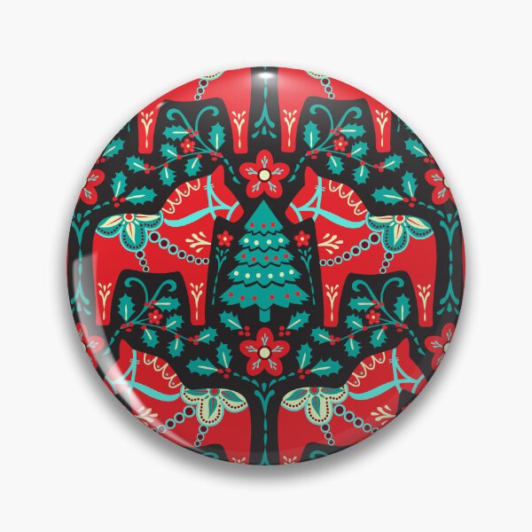 Item preview, Dala horse Christmas pattern designed and sold by Jennifer Ladd.