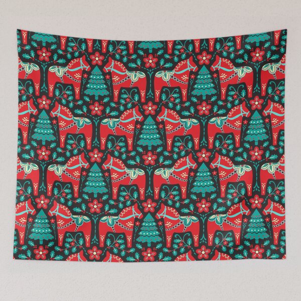 Item preview, Dala horse Christmas pattern designed and sold by Jennifer Ladd.