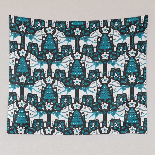 Item preview, Dala horse Christmas pattern designed and sold by Jennifer Ladd.