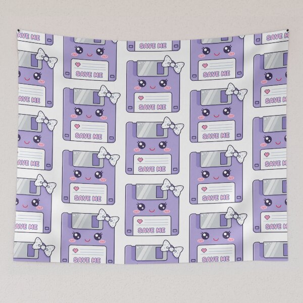 Item preview, Kawaii Purple Floppy Disk – Save Me designed and sold by GlobalBoom.