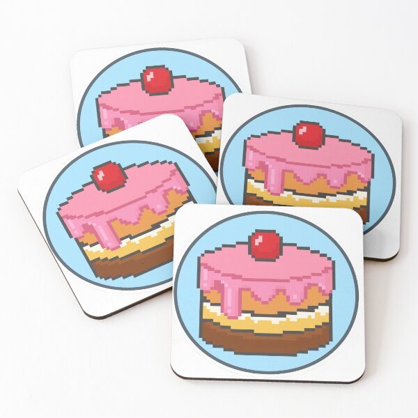 Item preview, Strawberry Cake in 8-Bit Pixel Art with Cherry designed and sold by Black Ink Visions.