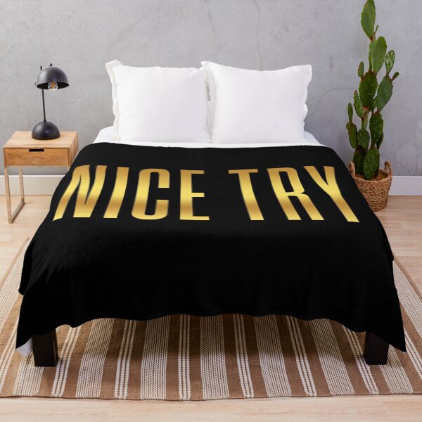 Item preview, Nice Try, Gold Condensed Typography designed and sold by Memes N Lore .