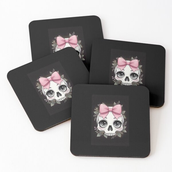 Item preview, Pink Bow Skull - Cute Dark Kawaii Art designed and sold by LauraMK.