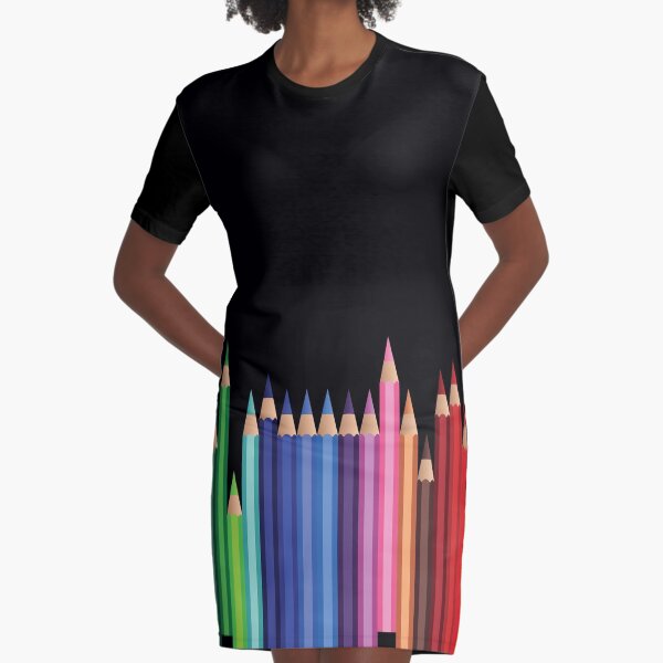 Teacher and art student colored pencils Graphic T-Shirt Dress