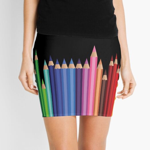 Teacher and art student colored pencils Mini Skirt