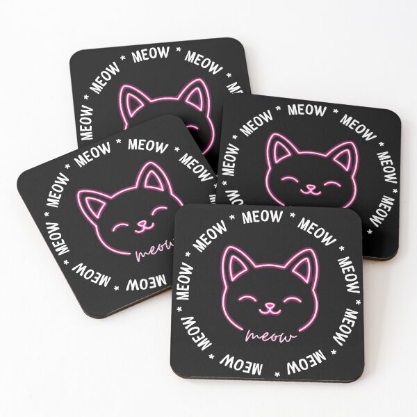 Item preview, Cute Pink Neon Cat - Meow Circle Art designed and sold by MeooWorld.