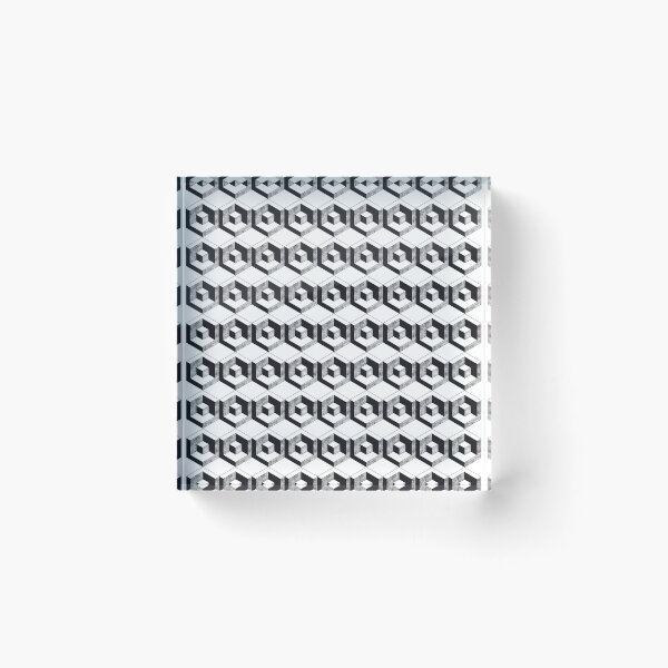 Item preview, Isometric pattern black and white cubes designed and sold by Good_Things.