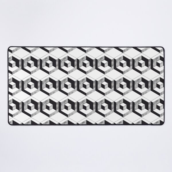 Item preview, Isometric pattern black and white cubes designed and sold by Good_Things.