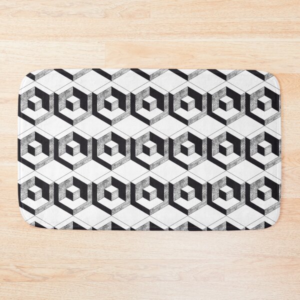 Item preview, Isometric pattern black and white cubes designed and sold by Good_Things.