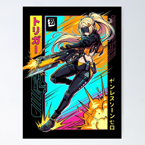 Item preview, Trigger Zenless Zone Zero Synthwave Sunset Obol Squad designed and sold by Senpaiwaves.
