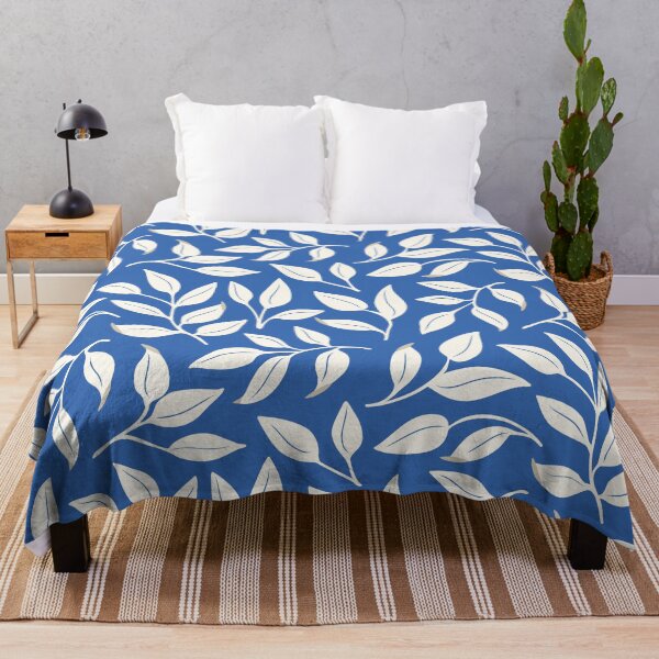 Item preview, Tossed leaves on blue designed and sold by Jennifer Ladd.