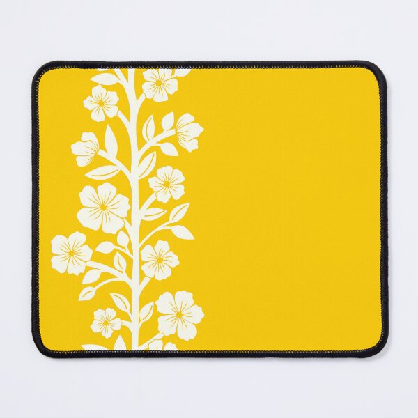 Item preview, Flower silhouettes on yellow designed and sold by Jennifer Ladd.