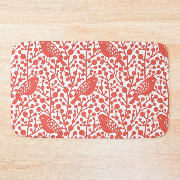 Item preview, Paper cut bird silhouettes in coral red and white designed and sold by Jennifer Ladd.
