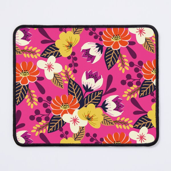 Item preview, Vibrant boho bouquet pink flower pattern designed and sold by Jennifer Ladd.