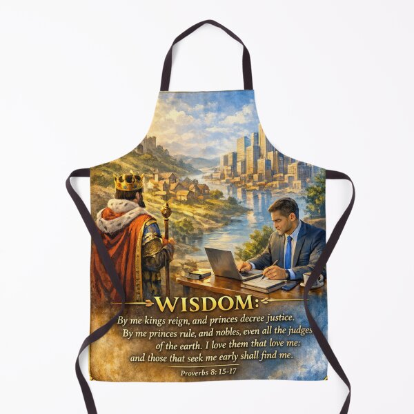 Item preview, Wisdom Builds Kingdoms and Companies, Proverbs 8 15 17 Christian Business Leadership Art in Gold and Blue designed and sold by TerScott.