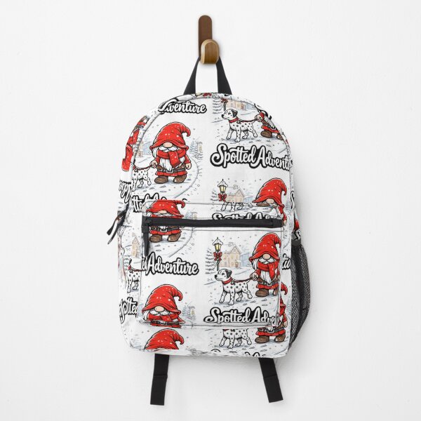 Item preview, Spotted Adventure – Gnome Walking Dalmatian in Winter designed and sold by Moriarty's Digital Visions.