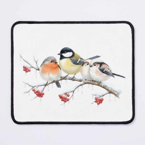 Item preview, Cozy Winter Birds on a Snowy Berry Branch designed and sold by VibranPalette.