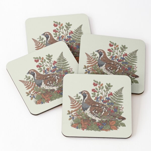 Item preview, Hazel Grouse in Forest Berries and Leaves designed and sold by BirdsnStuff.