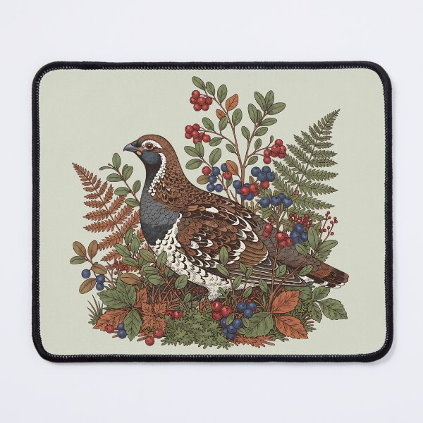 Item preview, Hazel Grouse in Forest Berries and Leaves designed and sold by BirdsnStuff.