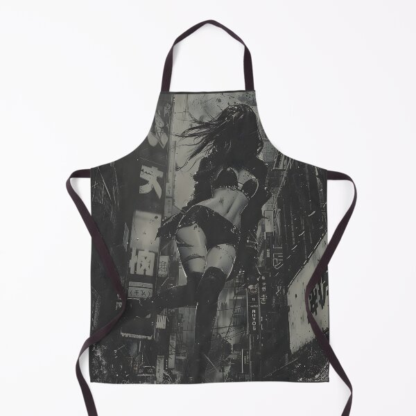 Item preview, Cyberpunk Noir Anime Girl - Dystopian Urban Techwear Aesthetic designed and sold by QNTR CULT.